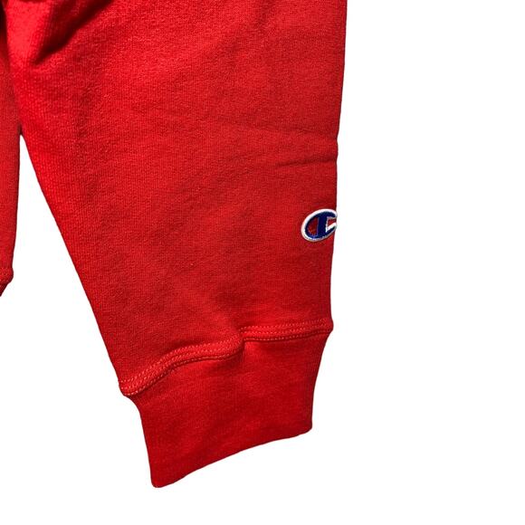 Champion Powerblend Fleece Crew Neck Sweatshirt Red Scrip Logo Men Medium NWT - Picture 5 of 7